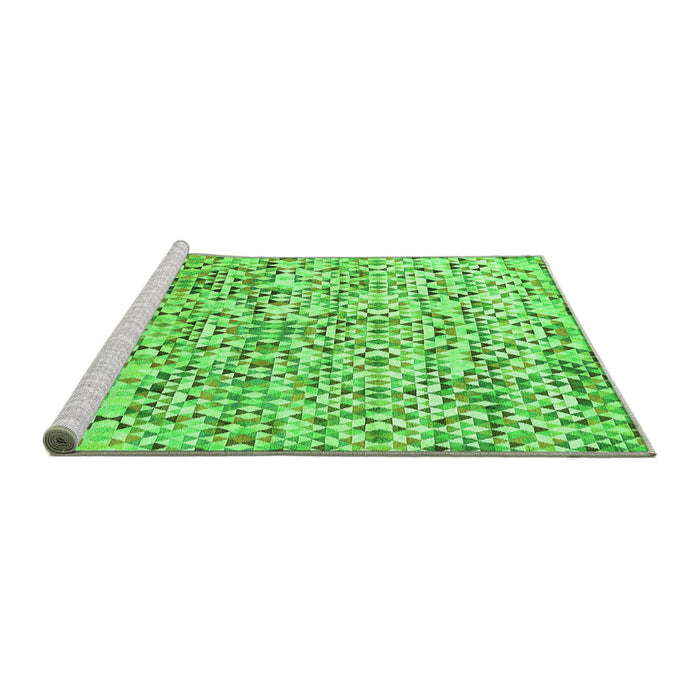 Sideview of Machine Washable Abstract Green Modern Area Rugs, wshabs515grn