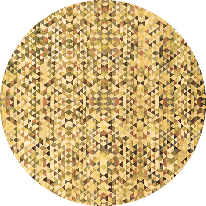 Round Abstract Brown Modern Rug, abs515brn