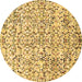 Round Abstract Brown Modern Rug, abs515brn