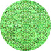 Round Abstract Green Modern Rug, abs515grn