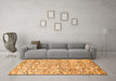 Machine Washable Abstract Orange Modern Area Rugs in a Living Room, wshabs515org