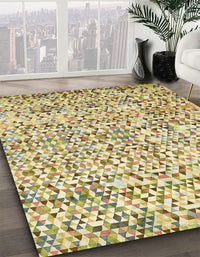 Abstract Brown Gold Modern Rug, abs515