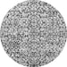 Round Abstract Gray Modern Rug, abs515gry