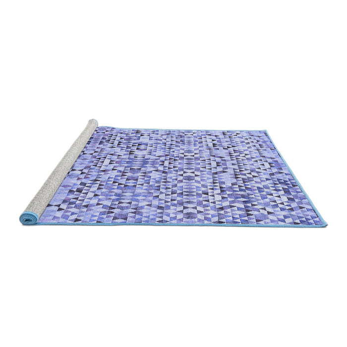 Sideview of Machine Washable Abstract Blue Modern Rug, wshabs515blu