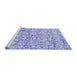 Sideview of Machine Washable Abstract Blue Modern Rug, wshabs515blu