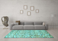 Machine Washable Abstract Light Blue Modern Rug, wshabs515lblu