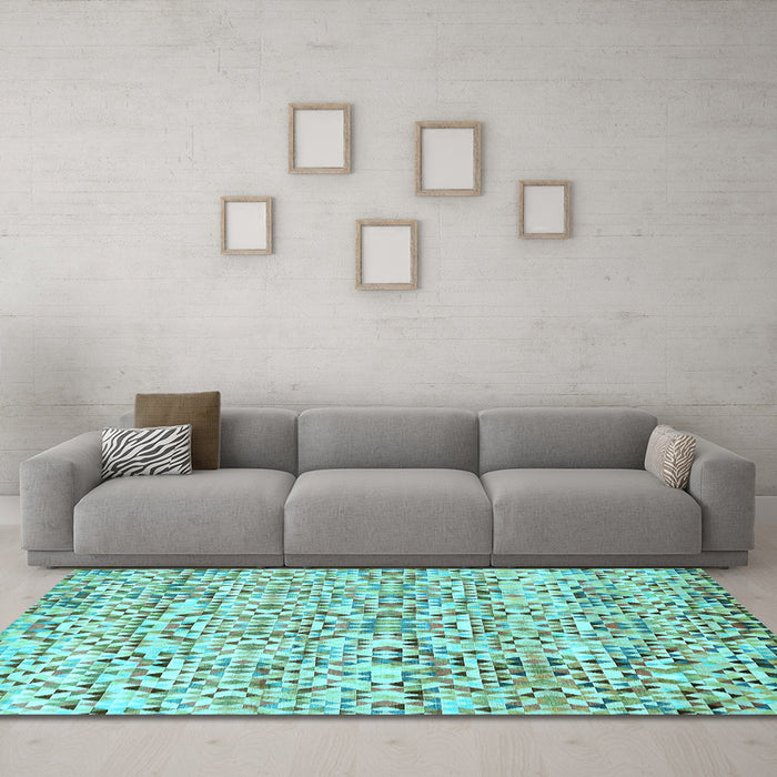 Machine Washable Abstract Light Blue Modern Rug in a Living Room, wshabs515lblu