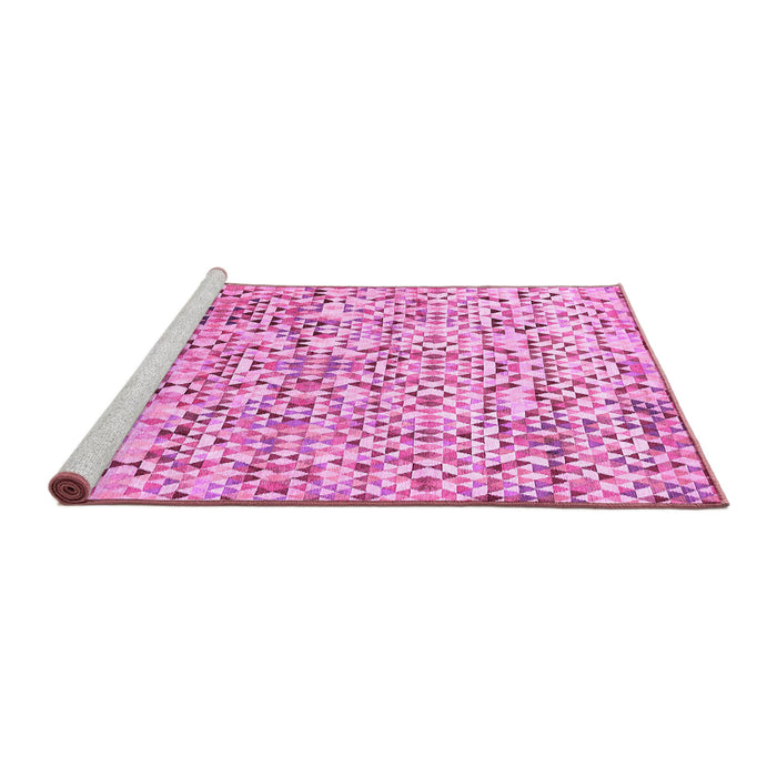 Sideview of Machine Washable Abstract Pink Modern Rug, wshabs515pnk