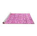 Sideview of Machine Washable Abstract Pink Modern Rug, wshabs515pnk