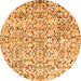 Round Abstract Orange Modern Rug, abs515org