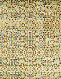 Machine Washable Abstract Brown Gold Rug, wshabs515