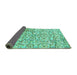 Sideview of Abstract Turquoise Modern Rug, abs515turq