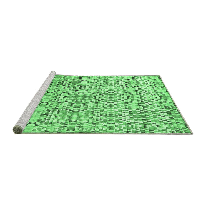 Sideview of Machine Washable Abstract Emerald Green Modern Area Rugs, wshabs515emgrn