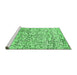 Sideview of Machine Washable Abstract Emerald Green Modern Area Rugs, wshabs515emgrn