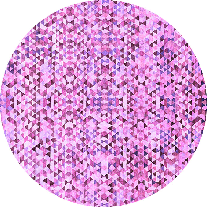 Round Machine Washable Abstract Purple Modern Area Rugs, wshabs515pur