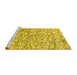 Sideview of Machine Washable Abstract Yellow Modern Rug, wshabs515yw