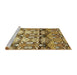 Sideview of Machine Washable Abstract Chrome Gold Yellow Rug, wshabs516