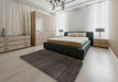 Abstract Gray Modern Rug in a Bedroom, abs5160