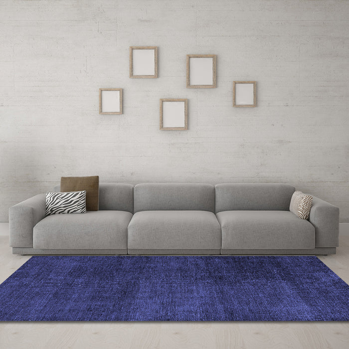 Machine Washable Abstract Blue Modern Rug in a Living Room, wshabs5160blu