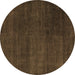 Round Machine Washable Abstract Brown Modern Rug, wshabs5160brn