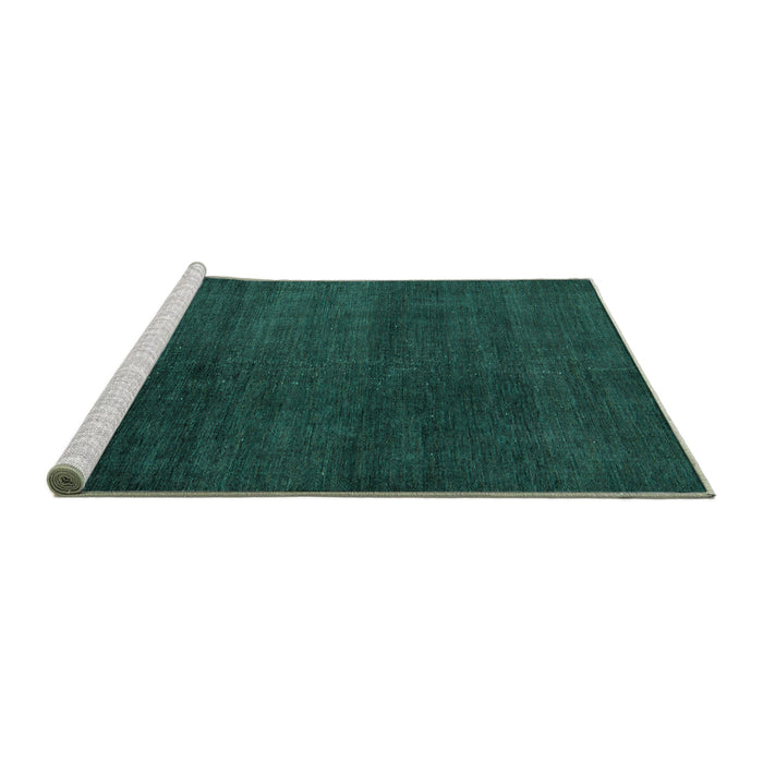 Sideview of Machine Washable Abstract Turquoise Modern Area Rugs, wshabs5160turq