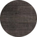 Round Machine Washable Abstract Gray Rug, wshabs5160