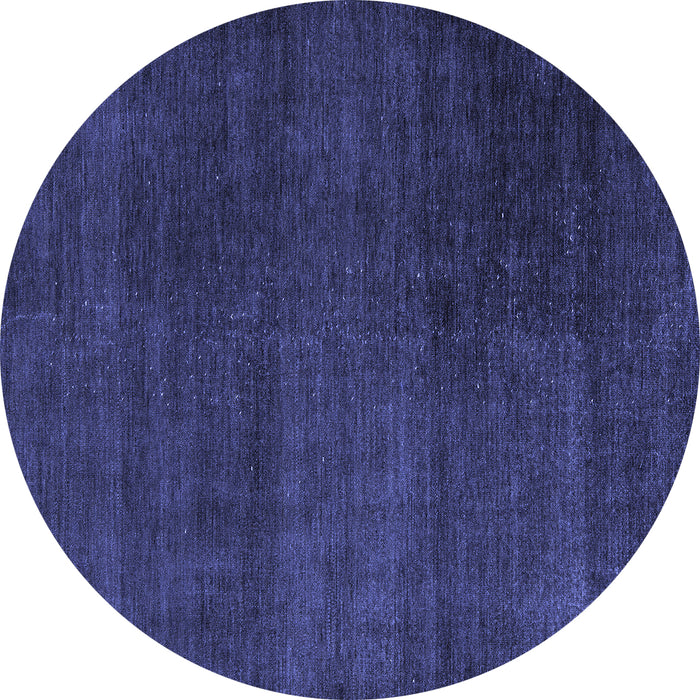 Round Abstract Blue Modern Rug, abs5160blu
