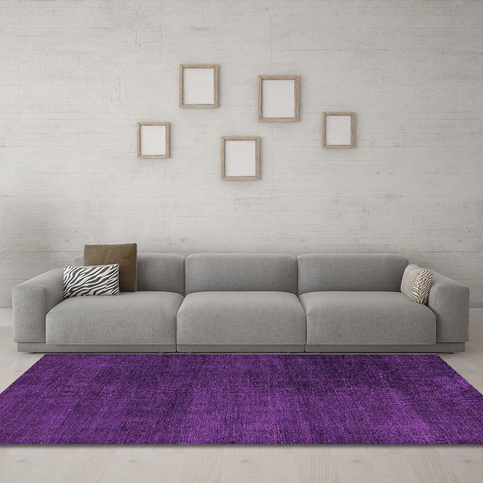 Machine Washable Abstract Purple Modern Area Rugs in a Living Room, wshabs5160pur