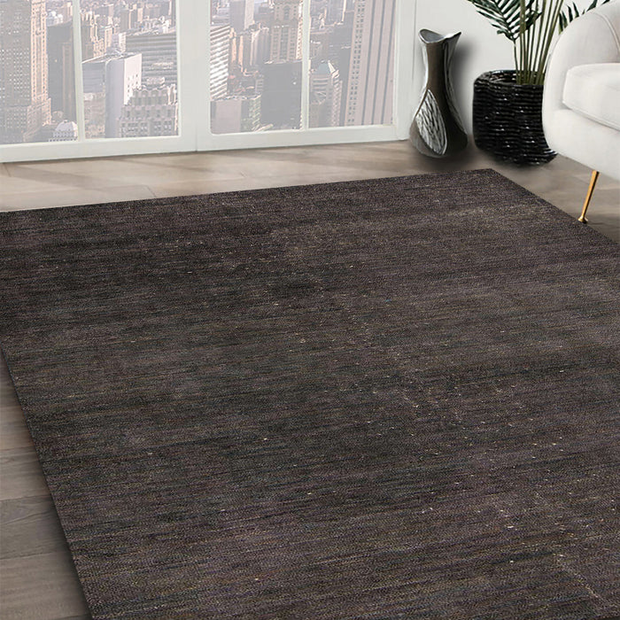 Machine Washable Abstract Gray Rug in a Family Room, wshabs5160