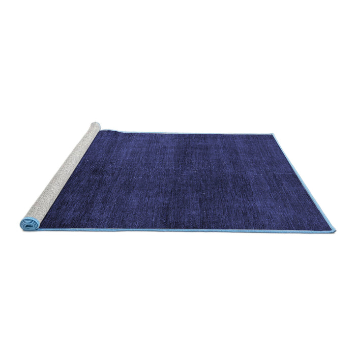 Sideview of Machine Washable Abstract Blue Modern Rug, wshabs5160blu