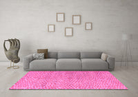 Machine Washable Abstract Pink Modern Rug, wshabs5161pnk