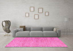Machine Washable Abstract Pink Modern Rug in a Living Room, wshabs5161pnk