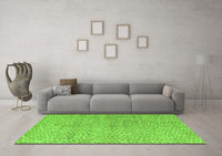 Machine Washable Abstract Green Modern Rug, wshabs5161grn