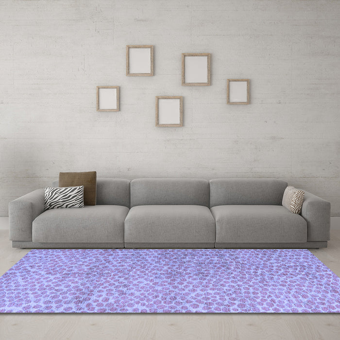 Machine Washable Abstract Blue Modern Rug in a Living Room, wshabs5161blu