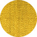 Round Abstract Yellow Modern Rug, abs5161yw