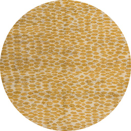Round Machine Washable Abstract Orange Rug, wshabs5161