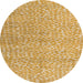 Round Machine Washable Abstract Orange Rug, wshabs5161