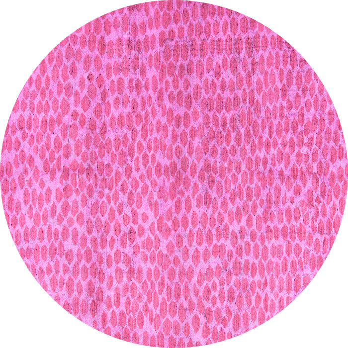 Round Abstract Pink Modern Rug, abs5161pnk