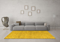 Machine Washable Abstract Yellow Modern Rug, wshabs5161yw