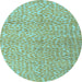 Round Abstract Light Blue Modern Rug, abs5161lblu