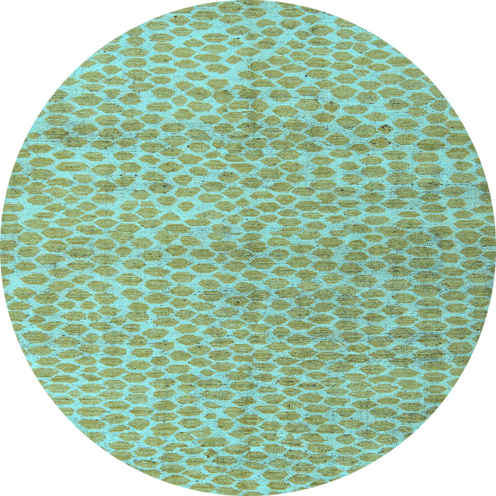 Round Machine Washable Abstract Light Blue Modern Rug, wshabs5161lblu
