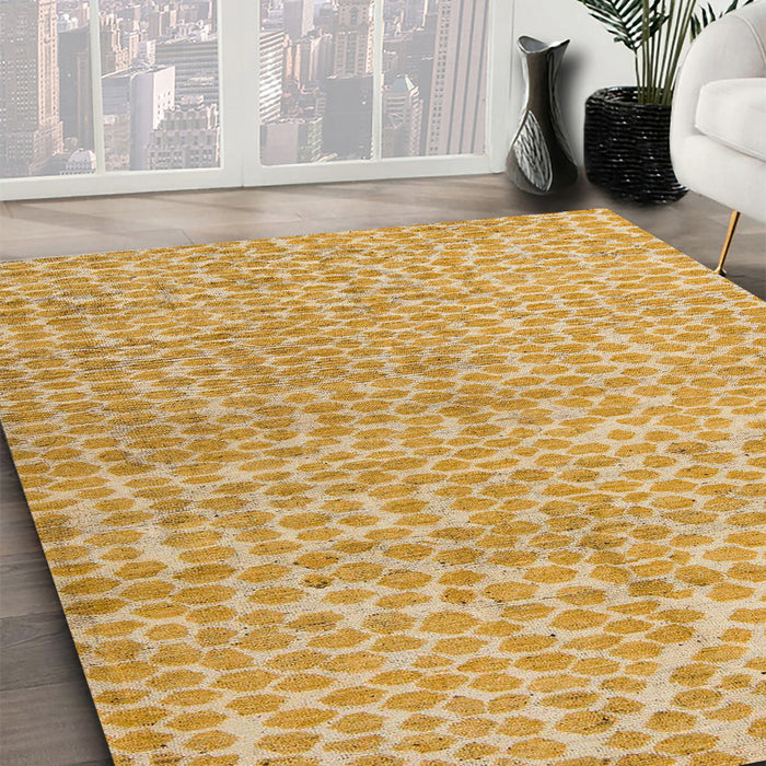 Abstract Orange Modern Rug in Family Room, abs5161
