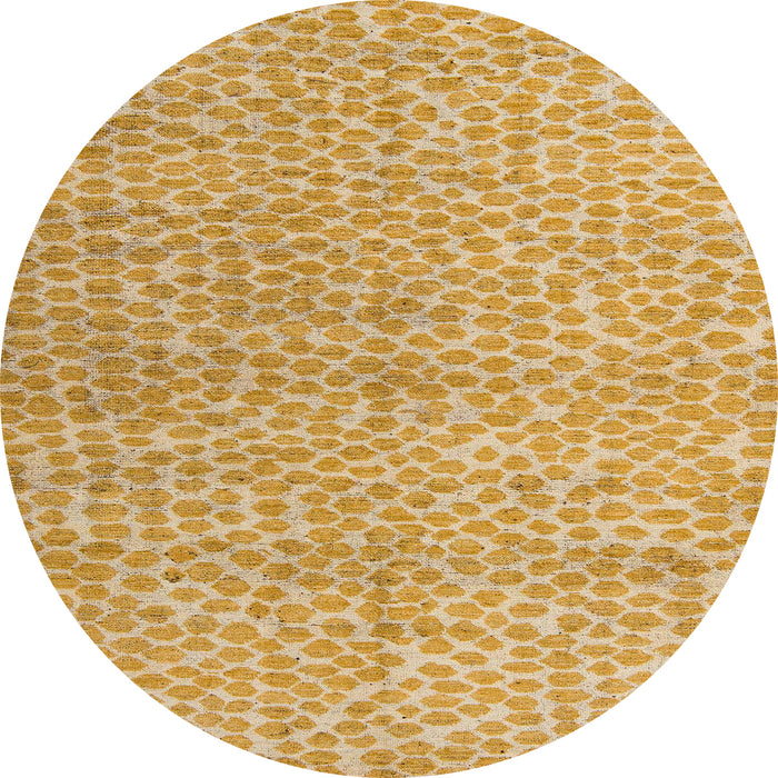 Round Abstract Orange Modern Rug, abs5161