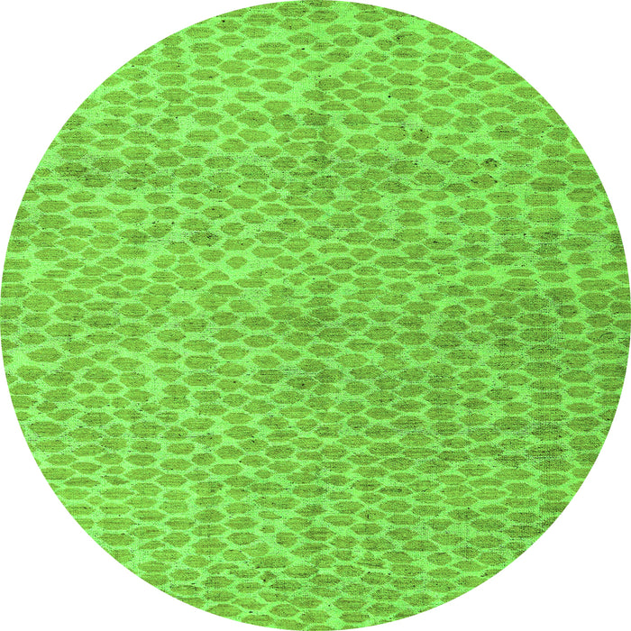 Round Abstract Green Modern Rug, abs5161grn
