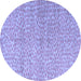 Round Abstract Blue Modern Rug, abs5161blu