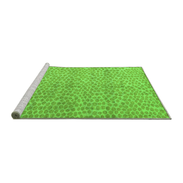 Sideview of Machine Washable Abstract Green Modern Area Rugs, wshabs5161grn