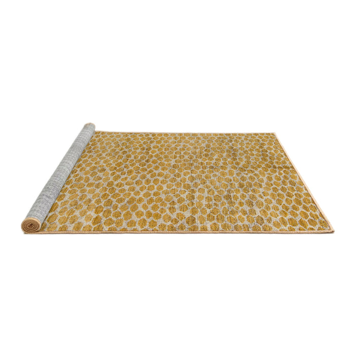 Sideview of Machine Washable Abstract Orange Rug, wshabs5162