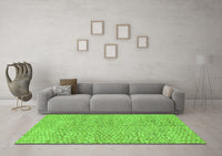 Machine Washable Abstract Green Modern Rug, wshabs5162grn