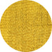 Round Machine Washable Abstract Yellow Modern Rug, wshabs5162yw