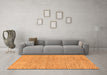 Machine Washable Abstract Orange Modern Area Rugs in a Living Room, wshabs5162org